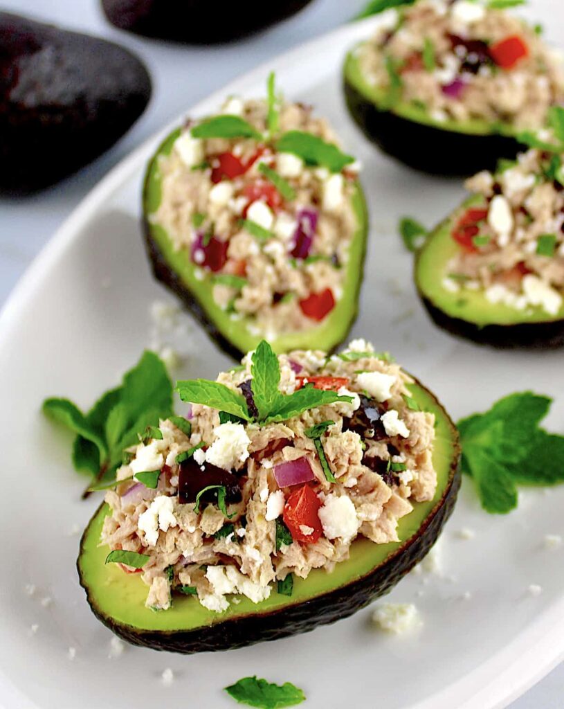 vocado boats filled with egg and tuna – healthy keto snack